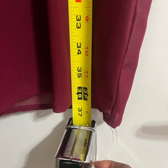 Luxology Women lace and Sheer Burgundy Lined Three Quarter Sleeves Dress size 14 - Picture 13 of 14